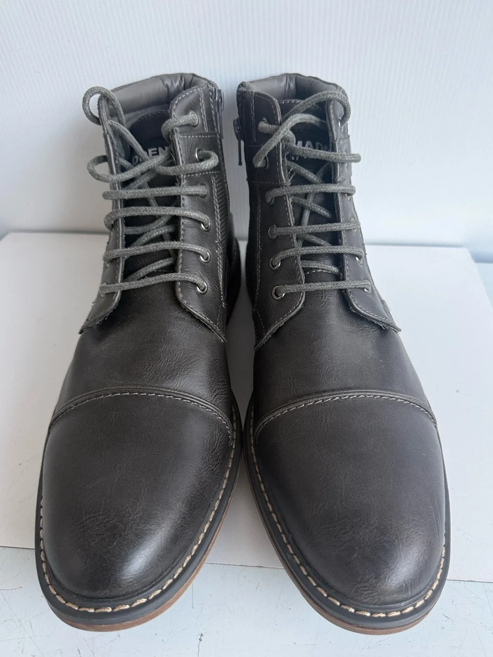 NEW Steve Madden M-Brix Ankle Chukka Boots Side Zip Size 10.5 Medium Gray